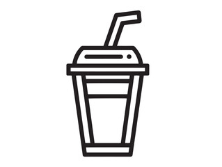 Healthy green smoothie cup icon in clean line art