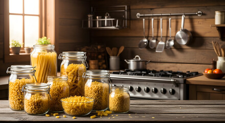 Pasta jars in kitchen