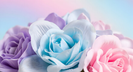 Fototapeta premium Pastel roses bouquet
