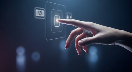 Hand interacting with digital interface