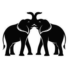 black silhouette of elephant