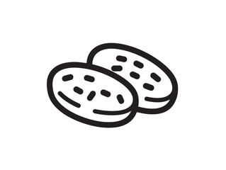 Savory hash brown dish icon in 2D vector art