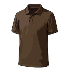 Brown Polo Shirt Vector – Earth-Tone Fashion T-Shirt for Uniform, Branding, or Catalog Design	