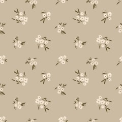 Gentle tiny country style floral seamless pattern, elegance little flowers, shabby chic pastel colors