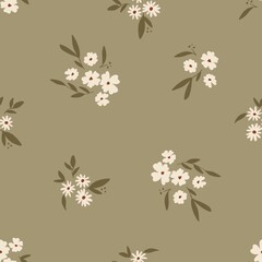 Gentle tiny country style floral seamless pattern, elegance little flowers, shabby chic pastel colors