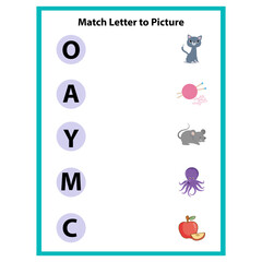 Match Letters Worksheet Activity of kids 12