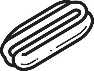 Delicious sausage bun icon in clean vector outline