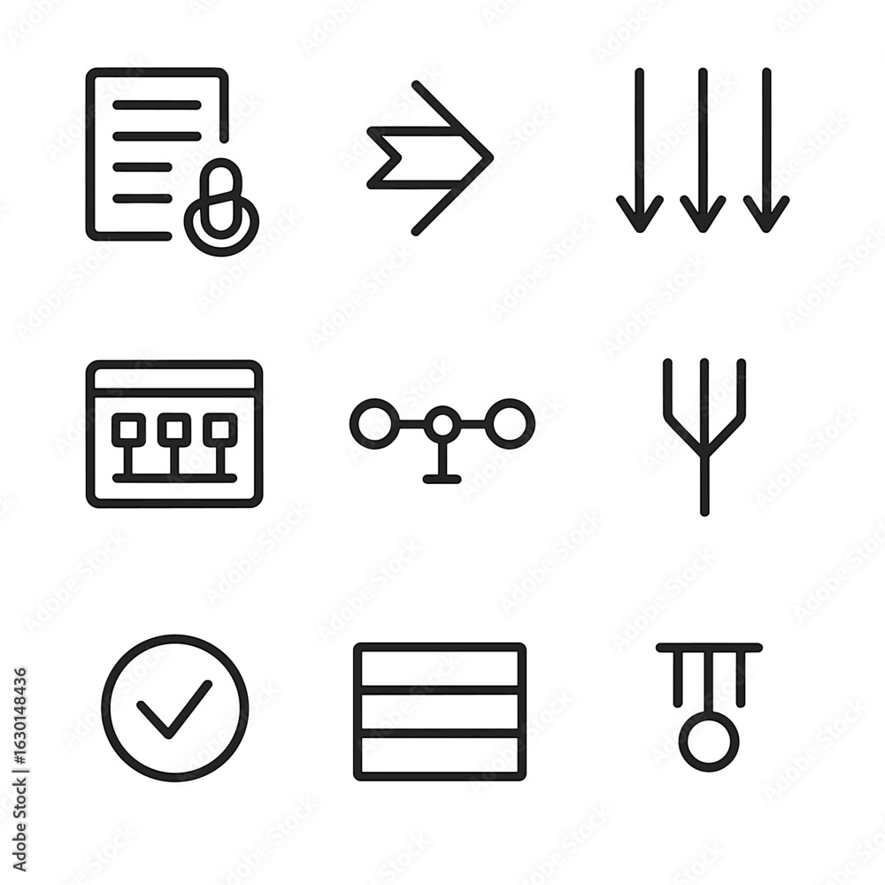 Poster Virtual Thread Icons. Outline icon set of virtual thread frameworks: Java Virtual Thread, Kotlin Coroutines, Async/Await, Executor