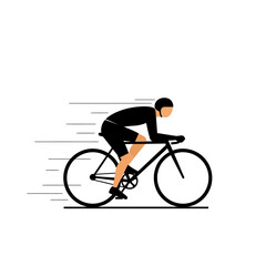 Fototapeta premium Cyclist in Motion: Minimalist Vector Illustration