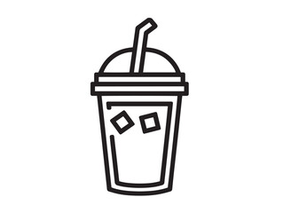Cold americano beverage icon in modern line design