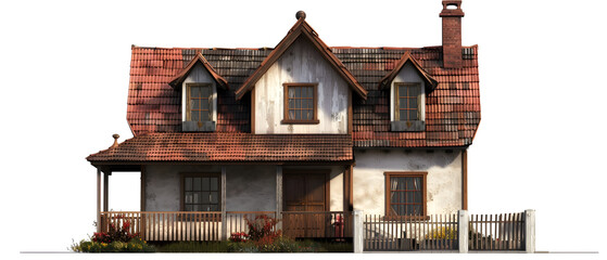 old wooden house with wooden roof