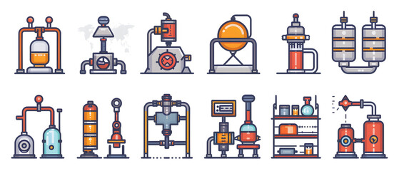 vector illustration of a set of different objects