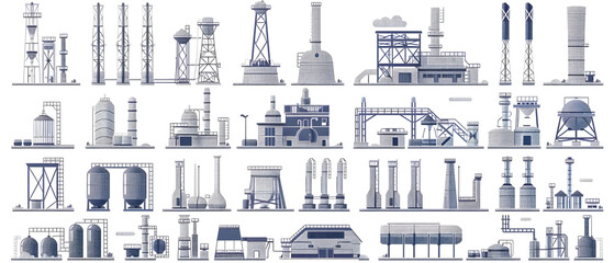 set of silhouettes of city buildings