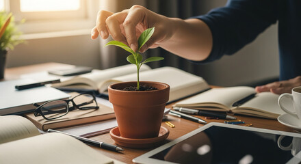 Cultivating success for future jobs and careers, a concept of nurturing professional growth and development.