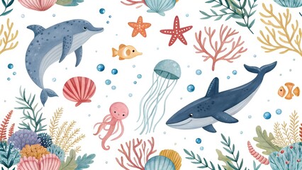seamless pattern with fish