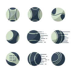 Flat vector illustration of padel ball set