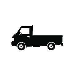 Fototapeta premium A black kei truck, also known as a microtruck, is a type of small, lightweight truck commonly used in japan, isolated on white background