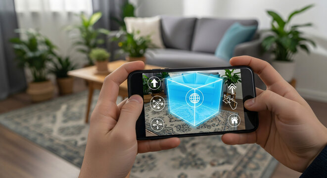 Augmented Reality Cube: Mobile App Interface in Living Room