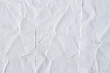 White creased crumpled glued paper poster mockup texture background