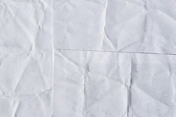 White creased crumpled glued paper poster mockup texture background