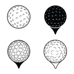 detailed professional high quality Golf Balls with Unique Designs and Textures . flat vector 