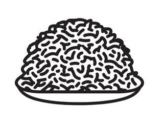 Spicy jollof rice bowl in minimal vector format