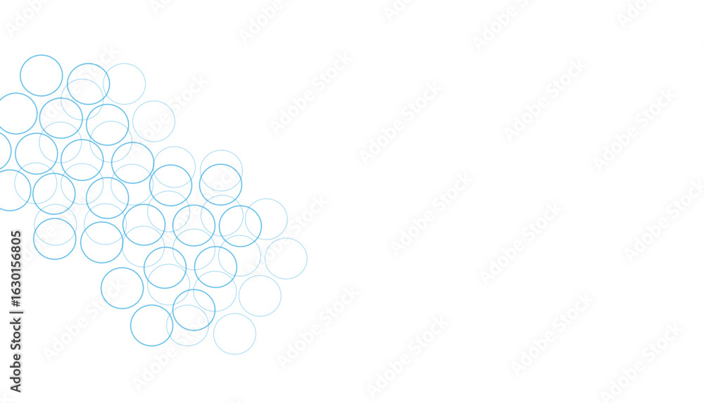 Poster abstract white background with bright blue circle vector. simple circle lines overlay texture. clean
