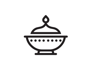 Kerala beef curry dish in clean vector line drawing