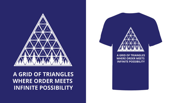 Graphic Tee Design: A Grid of Triangles Symbolizing Infinite Possibilities
- Powered by Adobe