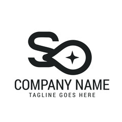 Fototapeta premium Creative Letter SO or OS Modern Minimalist Vector Logo Design Templates for Brand