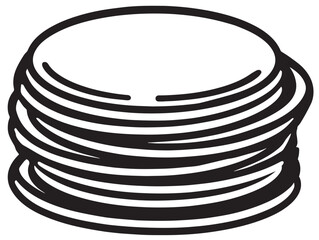 Crispy kimchi pancakes in clean vector line illustration