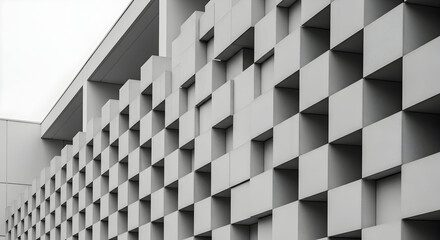 Naklejka premium Modern building facade with geometric pattern