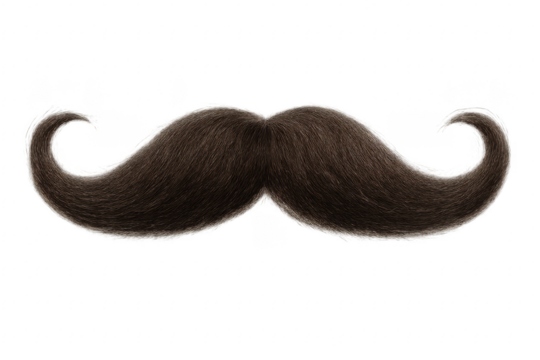 Classic Curled Moustache on Transparent Background - Powered by Adobe