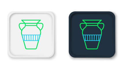 Line Egyptian vase icon isolated on white background. Symbol of ancient Egypt. Colorful outline concept. Vector