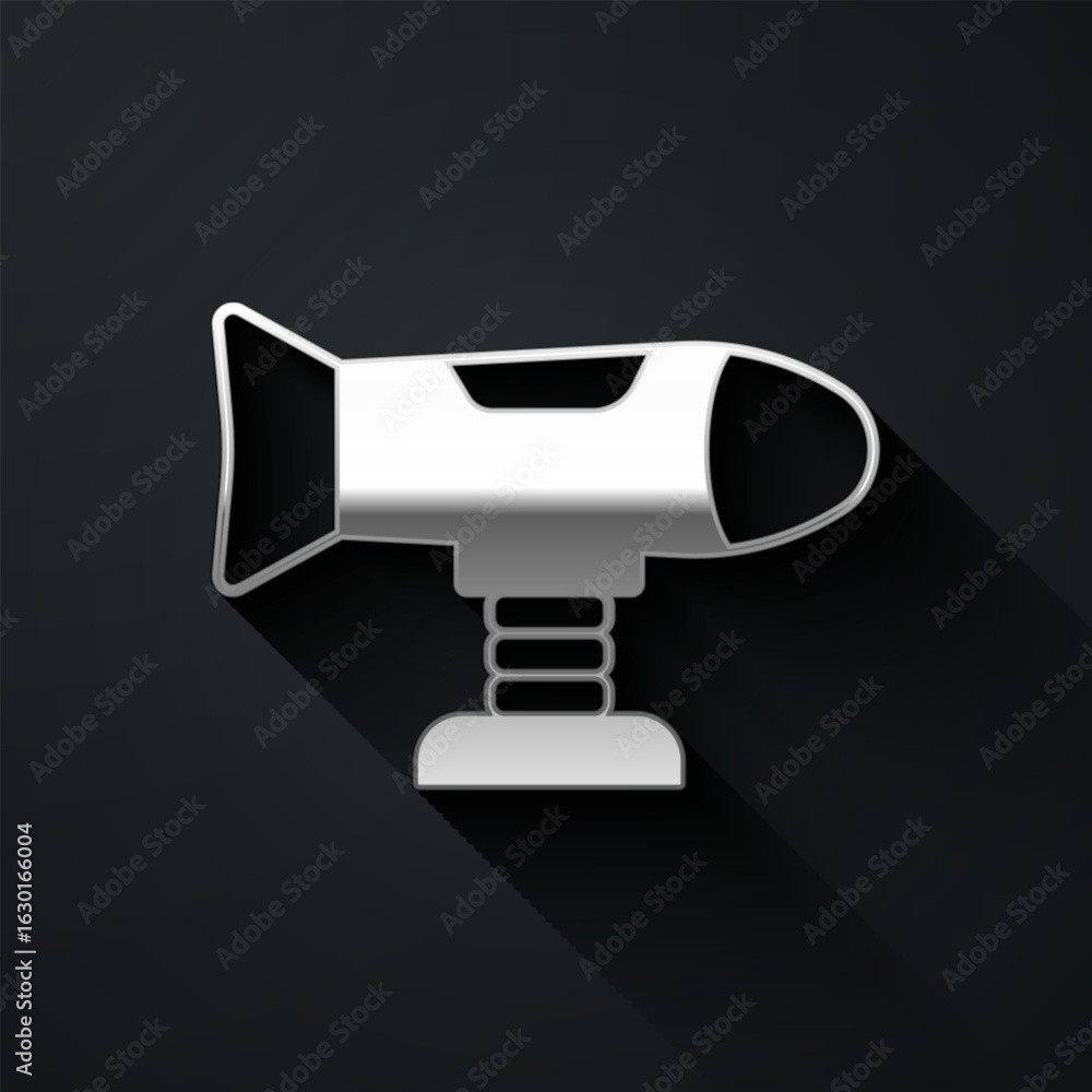 Poster silver swing plane on the playground icon isolated on black background. childrens carousel with plan