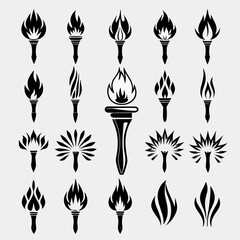 Outstanding Classic Torch with Solid Flame Top Visual Excellence Standard Cool Refreshing Aesthetic Excellent for Brand Identity Development Commercial Ready Professional Content Creative Asset