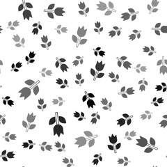 Black Photo mode macro icon isolated seamless pattern on white background. Vector