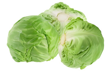 fresh green cabbage isolated on transparent background