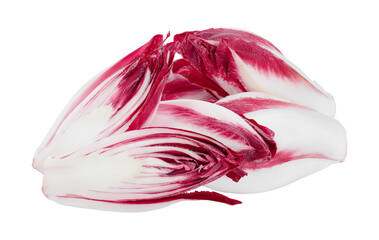 fresh red chicory isolated on transparent background.