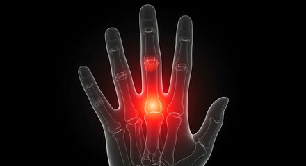 Naklejka premium Joint Pain: Inflammation in Human Hand