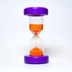 Colorful Hourglass with Orange Sand - Abstract Time Concept