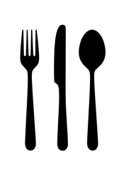 Fork Knife and Spoon Silhouette Icon