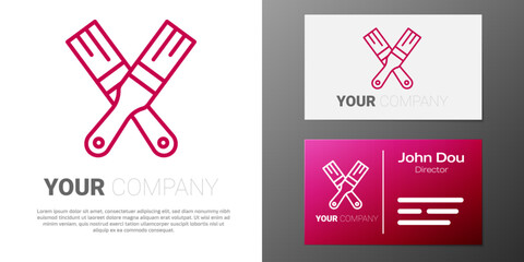 Logotype line Paint brush icon isolated on white background. Logo design template element. Vector