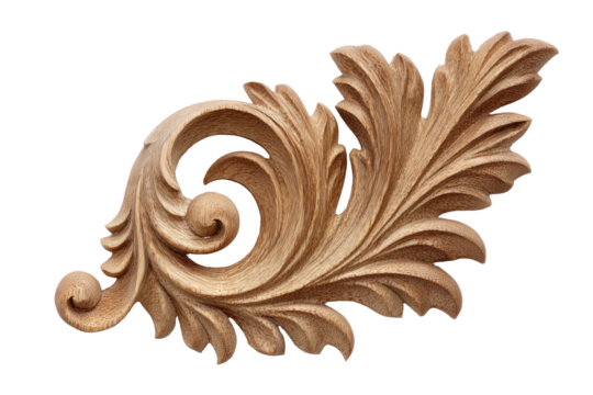 Carved wooden decorative flourish