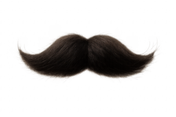 Realistic black mustache with transparent background enhancing portraits