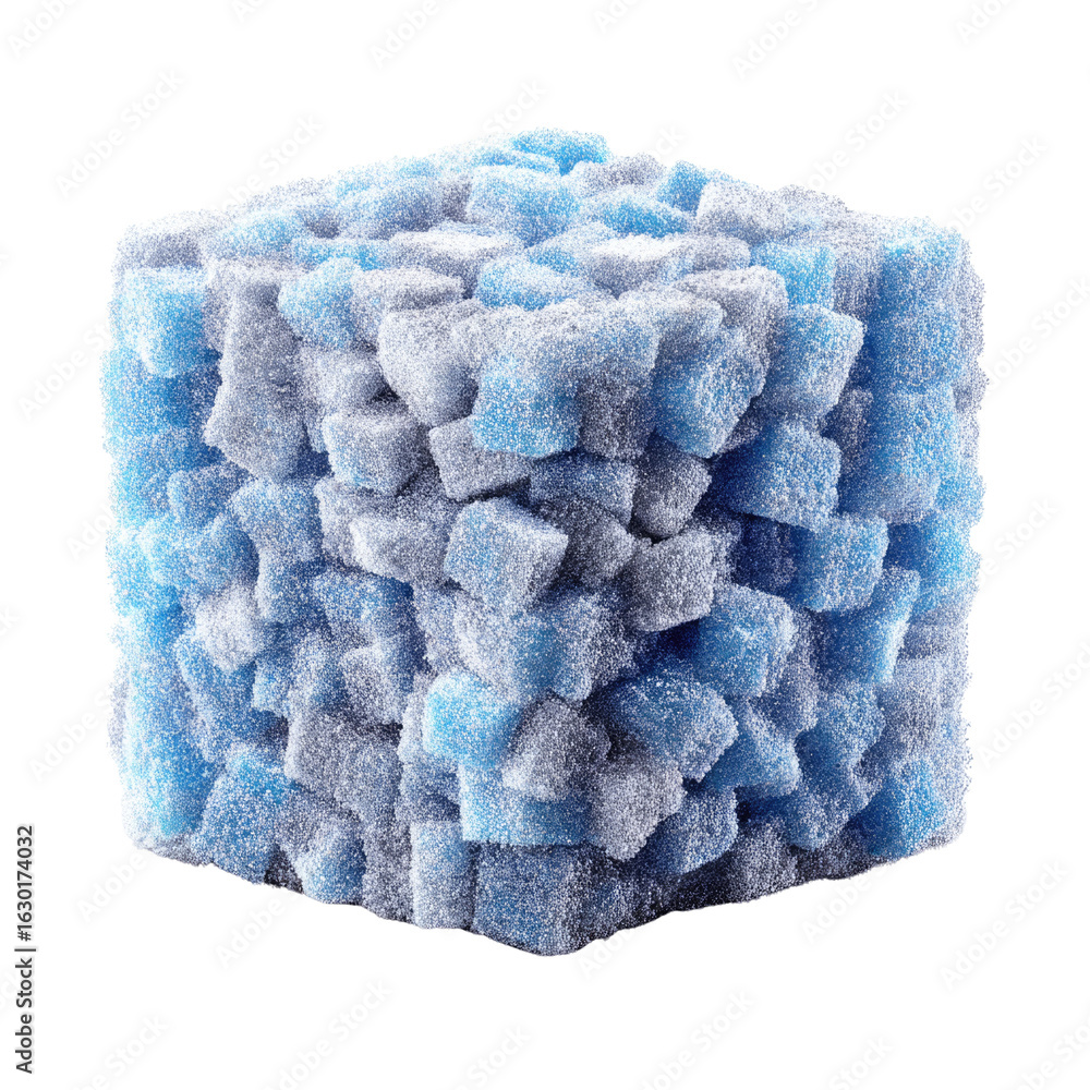 Poster textured abstract foam block with blue and gray tones for creative backgrounds and design projects