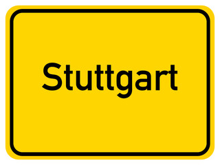 Illustration of a city entrance sign for the city of Stuttgart