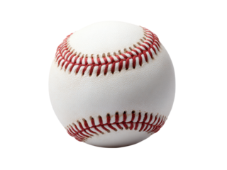 White baseball with red stitching on black background sport game, Isolated, Png Transparent Background