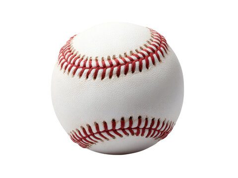 White baseball with red stitching on black background sport game, Isolated, Png Transparent Background
