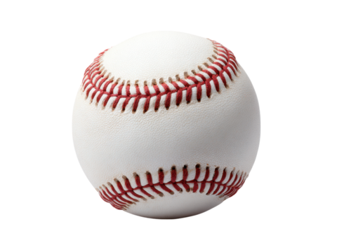 White baseball with red stitching on black background sport game, Isolated, Png Transparent Background